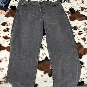 Black faded wash Button-Fly Jeans